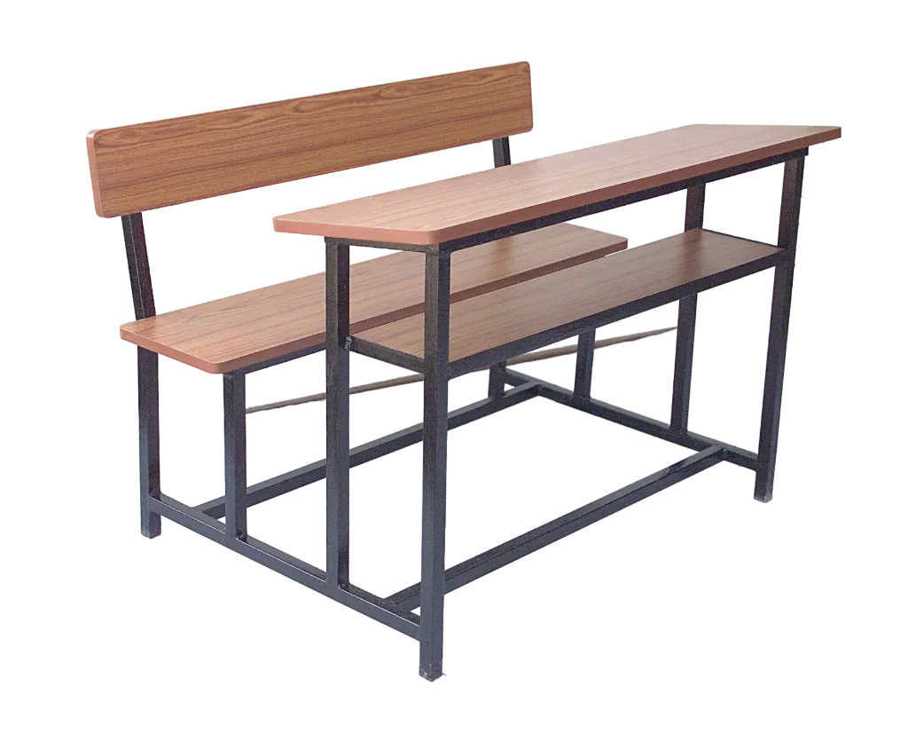 Solid Heaven® Dual Desk Bench With Backrest - 48"